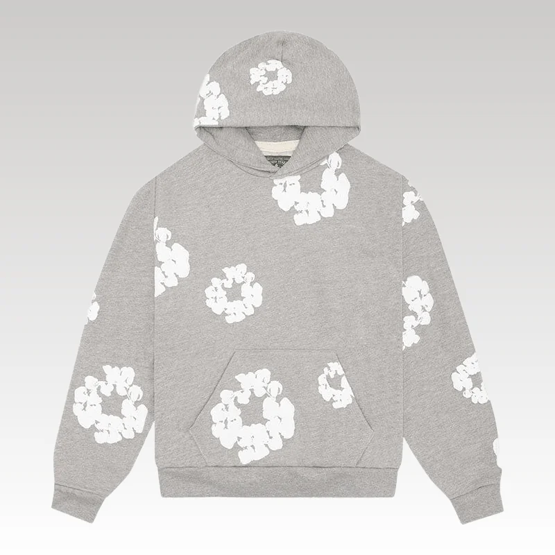 Hoodie Denim Tears The Cotton Wreath Grey - Drip Slum