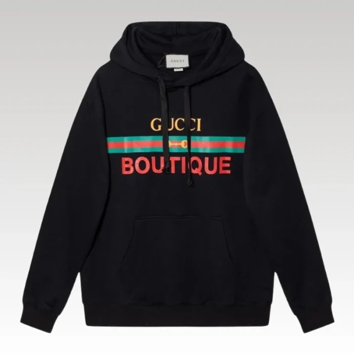 Hoodie Gucci Boutique Logo Black GC006 - Drip Slum