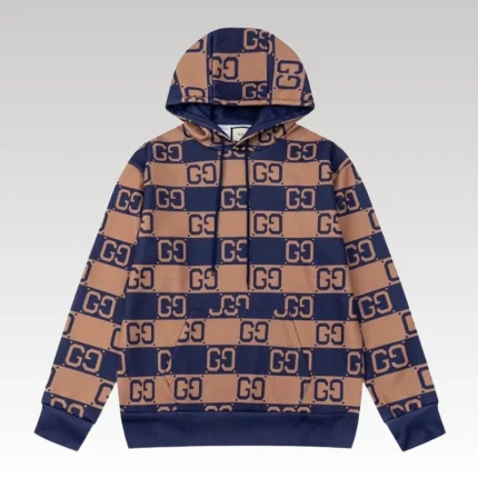 Hoodie Gucci Monogram Brown Blue GC080 - Drip Slum