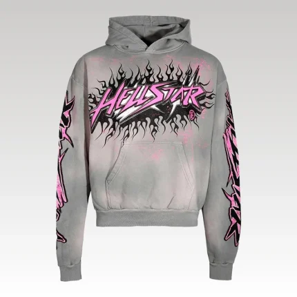 Hoodie Hellstar Future Flame Grey/Pink - Drip Slum