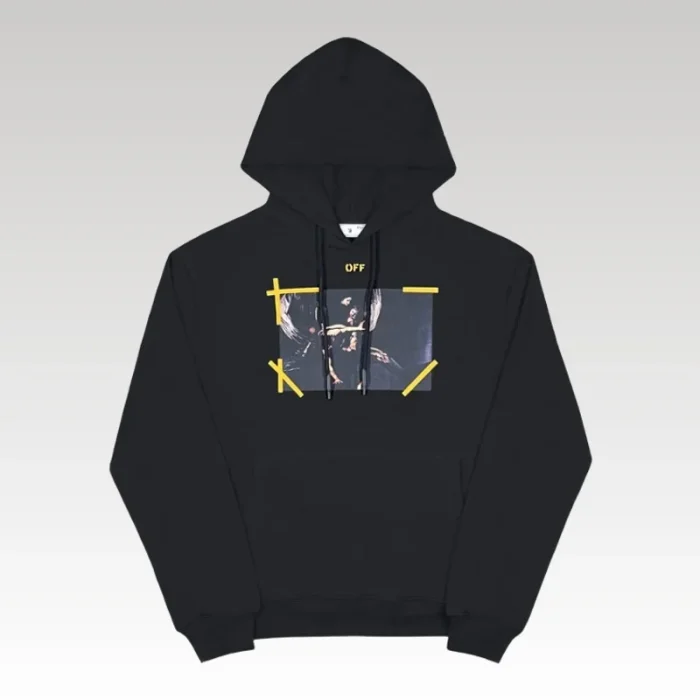 Hoodie Off-White Black with Yellow Arrows OFF009 - Drip Slum