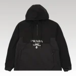 Hoodie Prada Black Milano Logo PD051 - Drip Slum