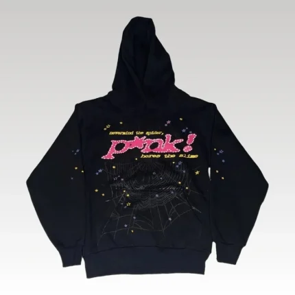 Hoodie Sp5der P*NK Black - Drip Slum