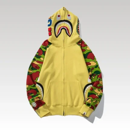 Hoodie Yellow Shark Camo Bape Full-Zip BP002 - Drip Slum