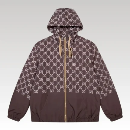 Jacket Gucci Monogram Hooded Brown GC098 - Drip Slum