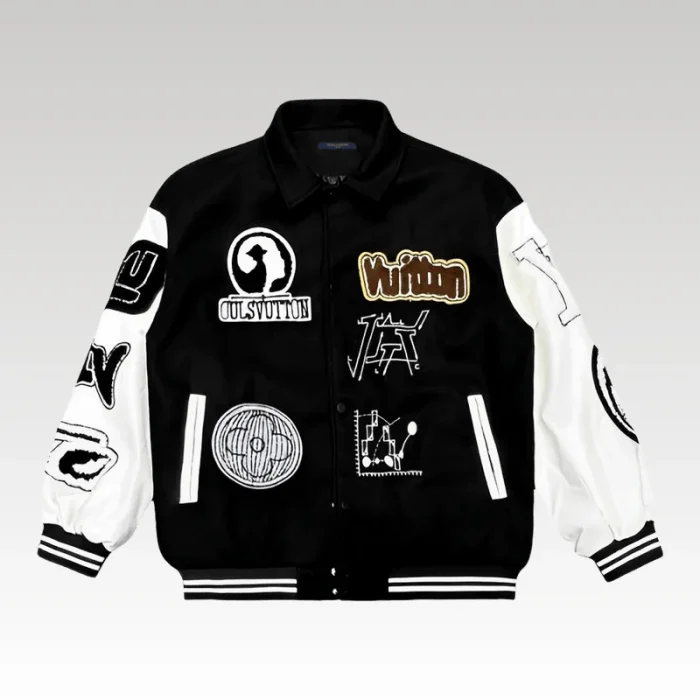 Jacket Louis Vuitton LV Black White Patches - Drip Slum