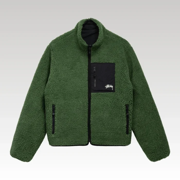 Jacket Stussy 8 Ball Sherpa Reversible - Drip Slum