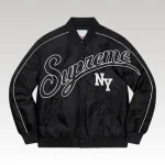 Jacket Supreme NY Varsity Bomber Black SP065 - Drip Slum