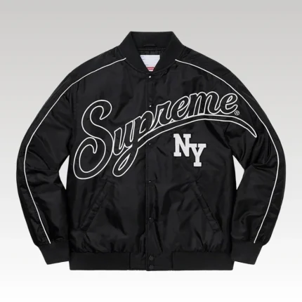 Jacket Supreme NY Varsity Bomber Black SP065 - Drip Slum