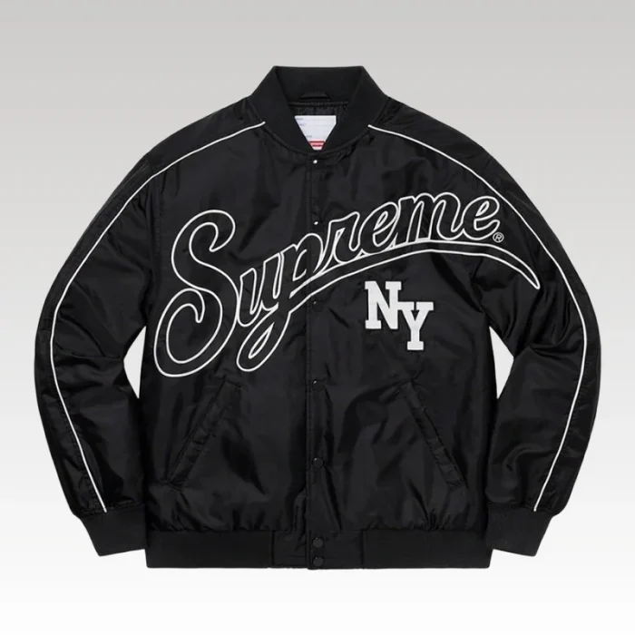 Jacket Supreme NY Varsity Bomber Black SP065 - Drip Slum