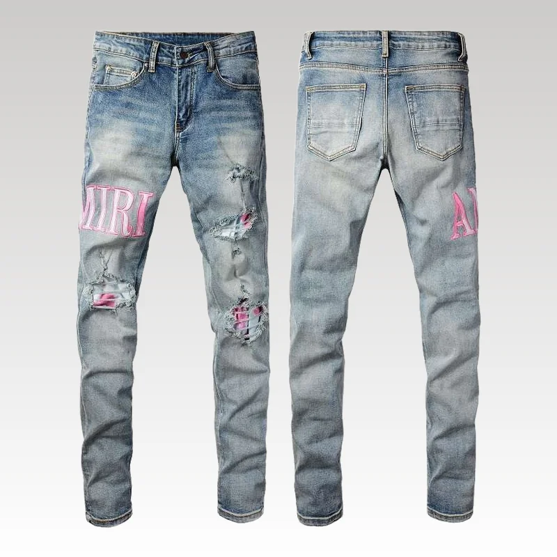 Jeans Amiri Slim Fit High Street Letter AM030 - Drip Slum