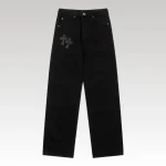 Jeans Chrome Hearts Black Cross Embroidery CH066 - Drip Slum
