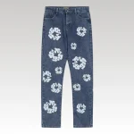 Jeans Denim Tears Floral Print Blue - Drip Slum
