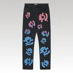 Jeans Denim Tears Multicolor Print Black - Drip Slum