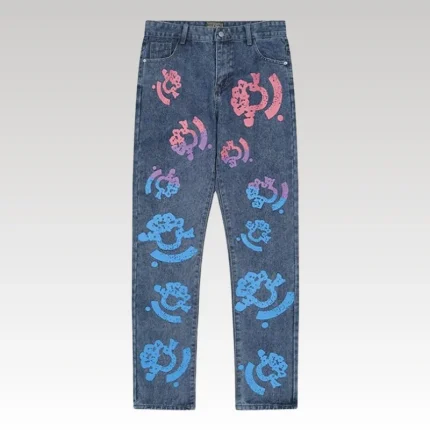 Jeans Denim Tears Multicolor Print Blue - Drip Slum