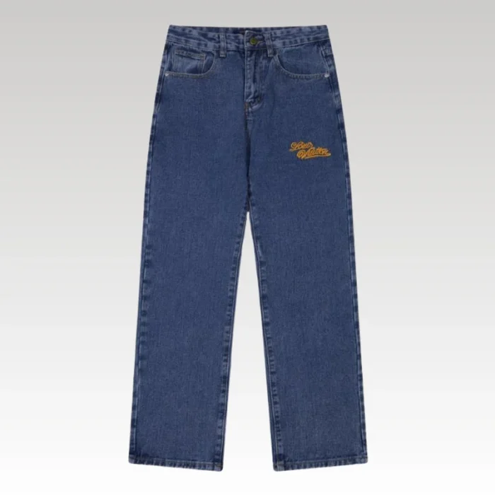 Jeans Louis Vuitton LV Blue Embroidered Logo - Drip Slum