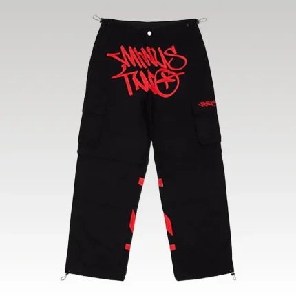 Minus Two Cargo black/Red - Drip Slum