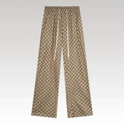 Pants Gucci Monogram Wide-Leg Beige GC053 - Drip Slum