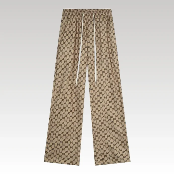 Pants Gucci Monogram Wide-Leg Beige GC053 - Drip Slum