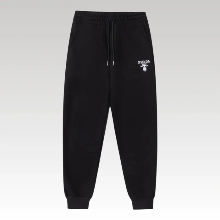 Pants Joggers Prada Black Milano Logo PD052 - Drip Slum