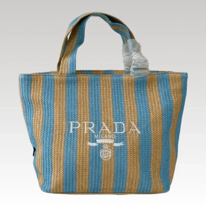 Prada Raffia Logo Tote Bag PD077 - Drip Slum