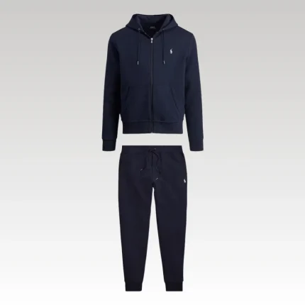 Ralph Lauren Zip Up Hooded Full Tracksuit Navy Blue RP001 - Drip Slum