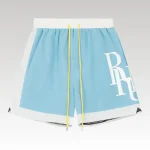 Rhude Side Logo Shorts Blue - Drip Slum