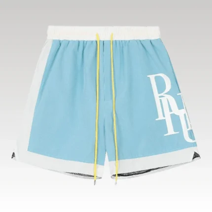 Rhude Side Logo Shorts Blue - Drip Slum
