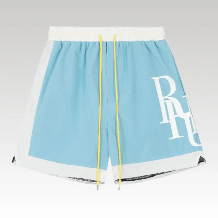 Rhude Side Logo Shorts Blue - Drip Slum