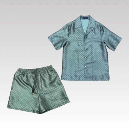 Set Louis Vuitton LV Monogram Shirt & Shorts LV079 - Drip Slum