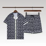 Set Louis Vuitton LV Monogram Shirt & Shorts - Drip Slum