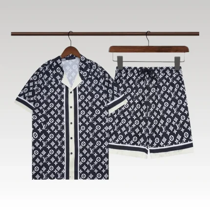 Set Louis Vuitton LV Monogram Shirt & Shorts - Drip Slum