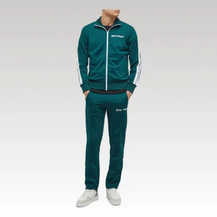 Set Palm Angels Logo Tracksuit Green - Drip Slum