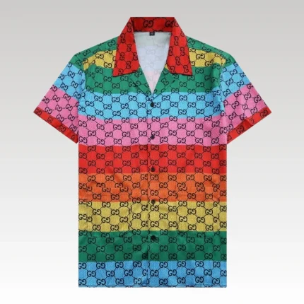 Shirt Gucci Rainbow Monogram GC082 - Drip Slum