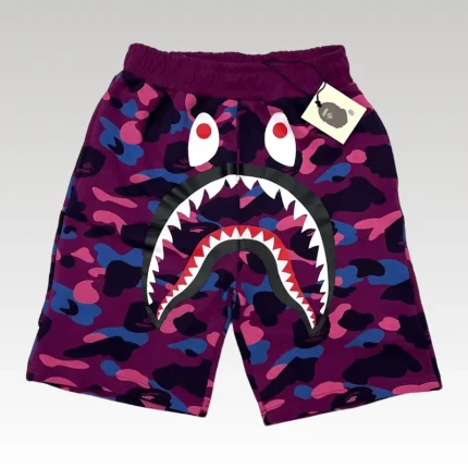Shorts Bape Camo Shark Shorts Purple - Drip Slum