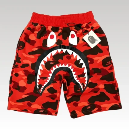 Shorts Bape Camo Shark Shorts Red - Drip Slum