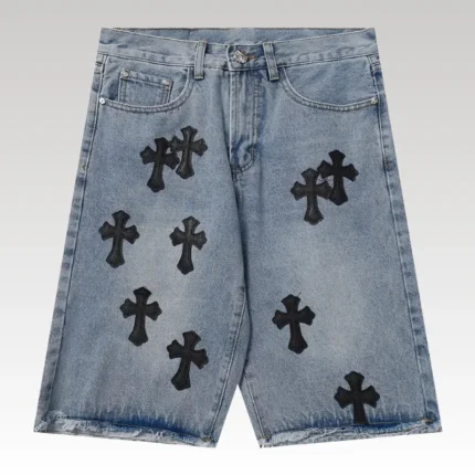 Shorts Chrome Hearts Black Cross Denim CH056 - Drip Slum