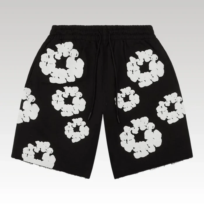 Shorts Denim Tears The Cotton Wreath Black - Drip Slum