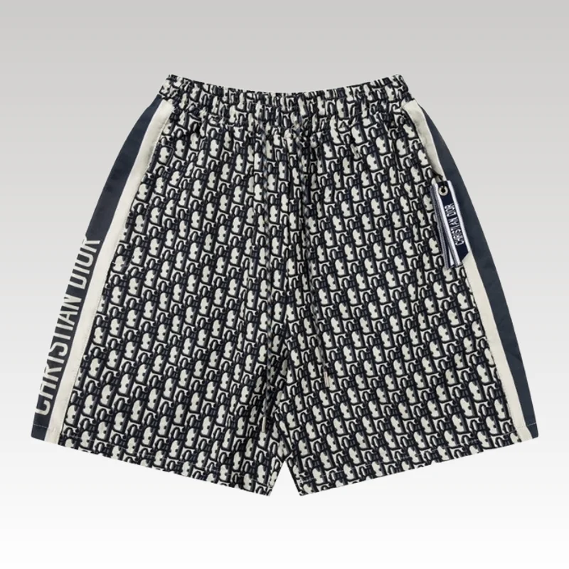 Shorts Dior Monogram Navy Side Stripes DO060 - Drip Slum
