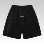 Shorts Essentials Black with Logo Print EST001 - Drip Slum