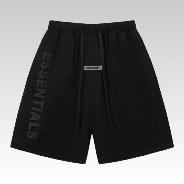 Shorts Essentials Black with Logo Print EST001 - Drip Slum