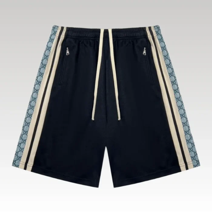 Shorts Gucci GG Stripe Trim Black GC093 - Drip Slum
