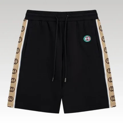Shorts Gucci Monogram Trim Black GC054 - Drip Slum