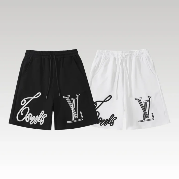 Shorts Louis Vuitton LV Black Script Embroidery - Drip Slum