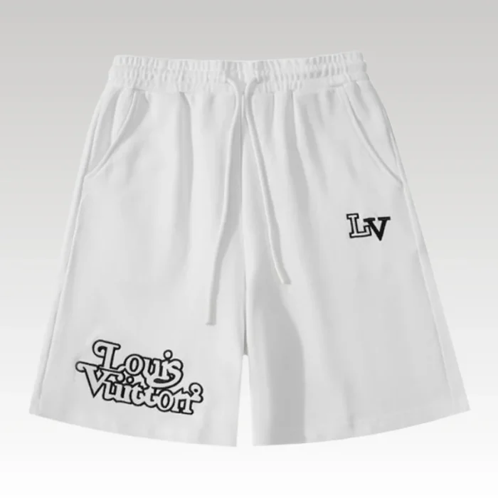 Shorts Louis Vuitton LV White Black Logo - Drip Slum
