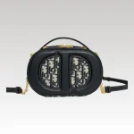 Shoulder Bag Dior Signature Camera Bag Jacquard Oblique Blue DOW009 - Drip Slum