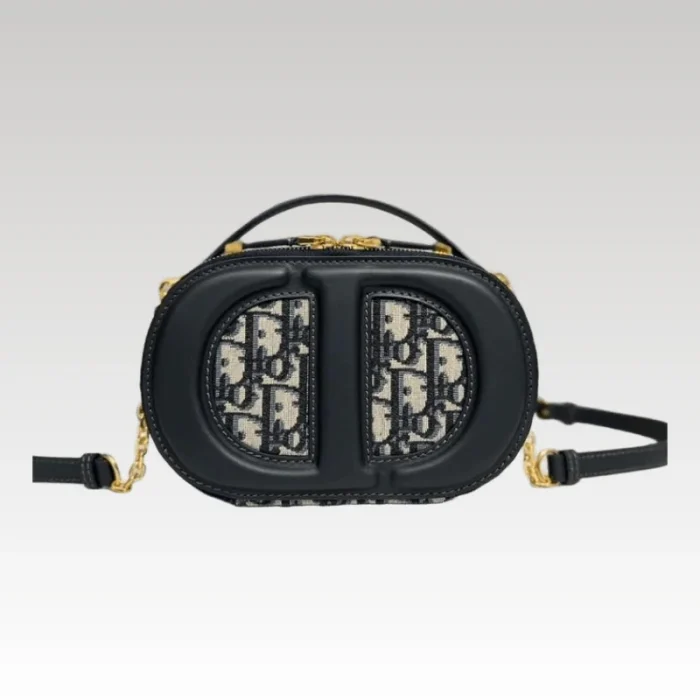 Shoulder Bag Dior Signature Camera Bag Jacquard Oblique Blue DOW009 - Drip Slum