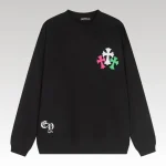 Sweatshirt Chrome Hearts Multicolor Crosses Black CH008 - Drip Slum