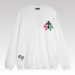 Sweatshirt Chrome Hearts Multicolor Crosses White CH007 - Drip Slum