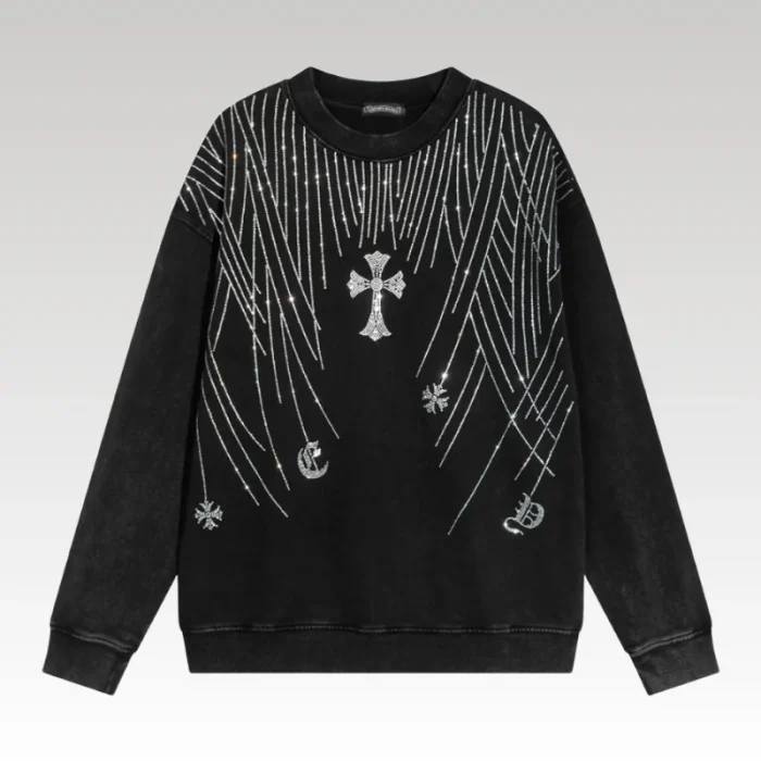 Sweatshirt Chrome Hearts Rhinestone Graphic CH048 - Drip Slum